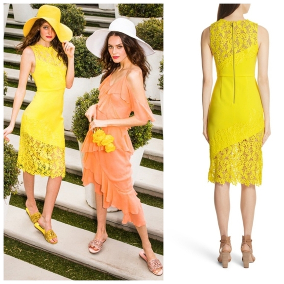 Alice + Olivia Margy Floral Guipure Lace Midi Dress Size 4 NWOT - Picture 7 of 16